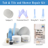 Tub, Tile and Shower Repair Kit, 5oz Fiberglass Porcelain Acrylic Bathtub Repair Kit, Brown and Gray Series Tile Gap Filler for Cracked Stone, Ceramic Floor