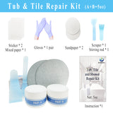 Tub, Tile and Shower Repair Kit, 5oz White Bathtub Crack Refinishing Kit for Porcelain, Acrylic, Fiberglass