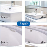 Tub and Tile Repair kit 25ml White for Bathtub Fiberglass and Ceramic, XUDOAI 2 Part Surface Fix Repair of Wear Waterproof Adhesive for Internal and External Cracks